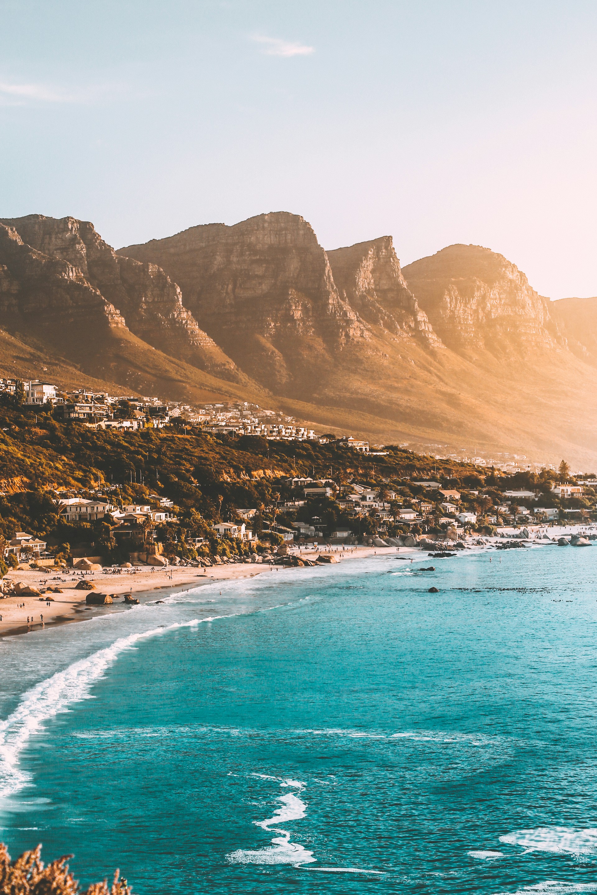 Scenic Cape Town coastline at sunset, ideal for recovery and wellness travel